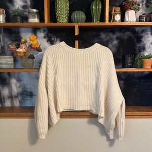 MOTH brand cropped knit sweater w/ balloon sleeves